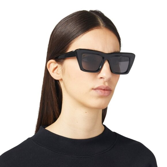Off-White HAMPTON Women Sunglasses Black Grey Cat Eye OERI13L HAMPTON 1077 - Picture 10 of 12